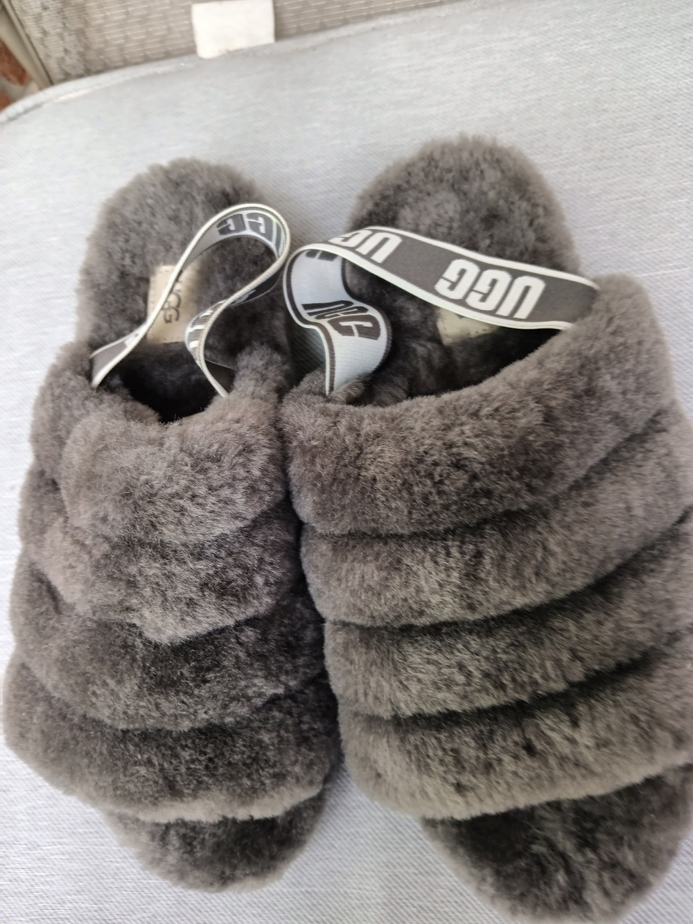 UGG Gray Fluff Yeah Slide Slippers
